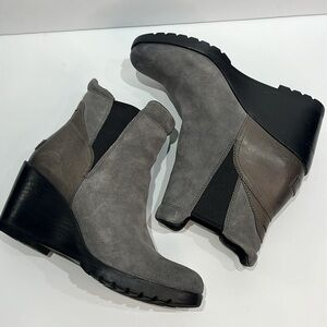Sorel Gray Wedge Ankle Boots